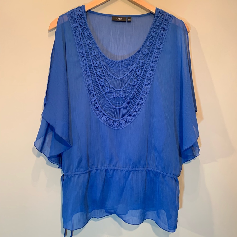 APT. 9 - Blue Flowy Blouse with Cami